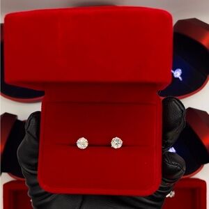 2CT Lab Diamond (Moissanite) Stud Earrings on .925 Solid Sterling silver